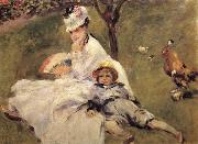 Pierre-Auguste Renoir Madame Claude Monet aver son Fils oil on canvas